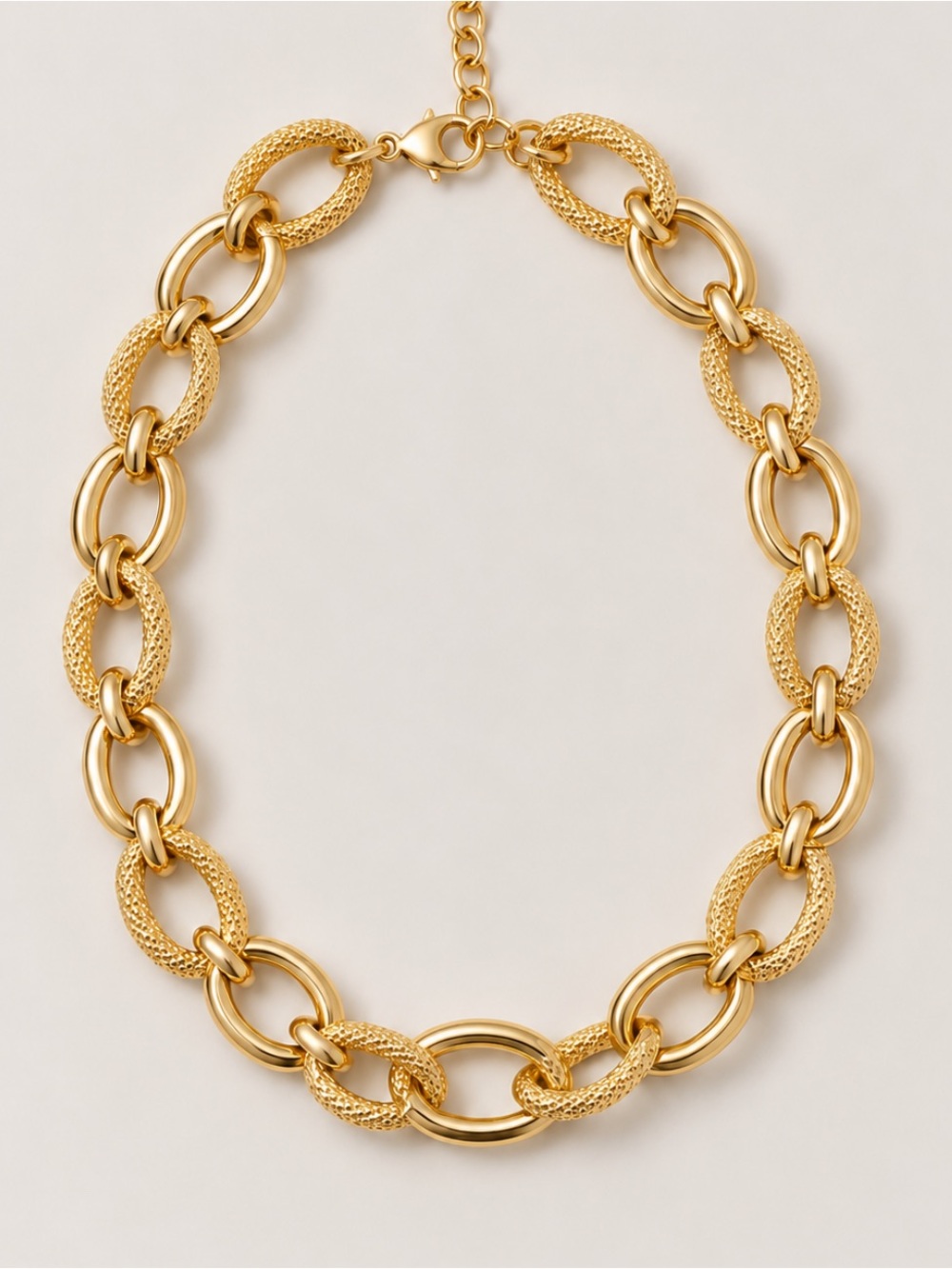 New! Gold Mixed Chain Link Necklace 3020 NWOT